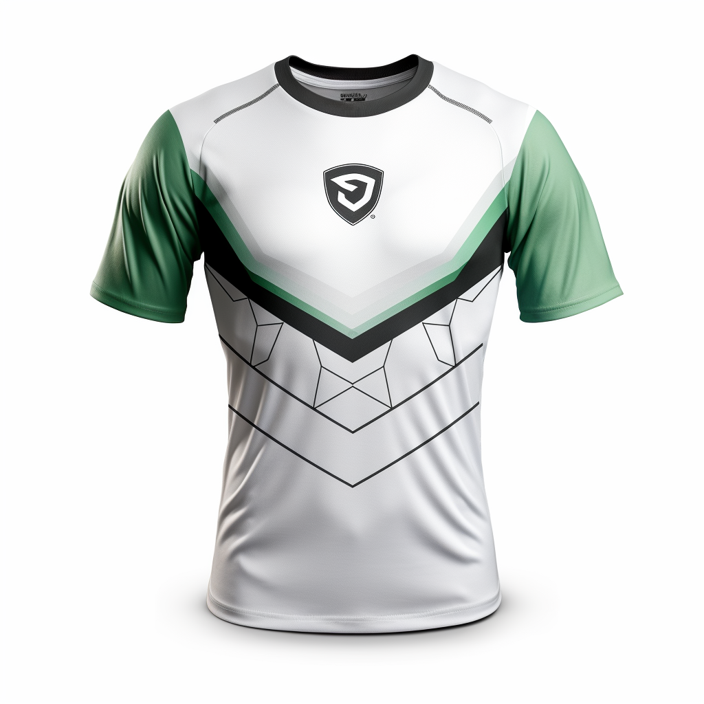 White and green gaming esports jersey