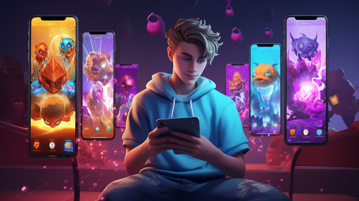 Teenage boy enjoying multiplayer mobile gaming