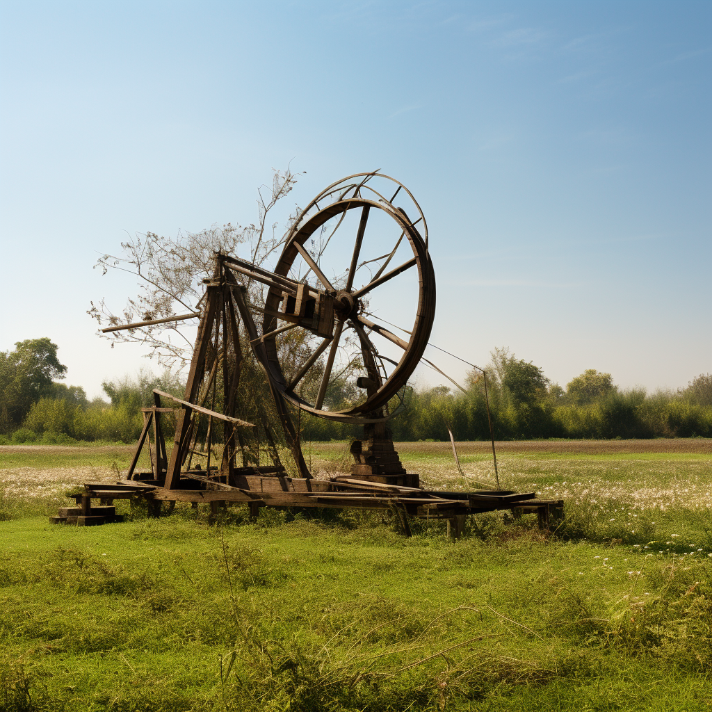 Gandhi Ji's Big Charkha in Grass Field