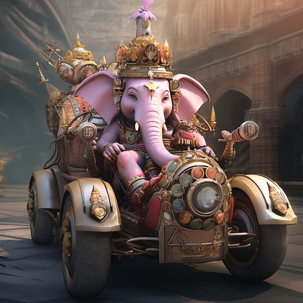 Ganesha in an automobile concept