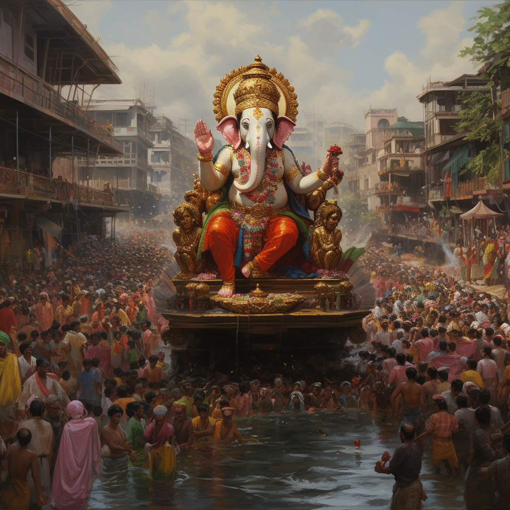 Joyful Ganesha Visarjan Procession