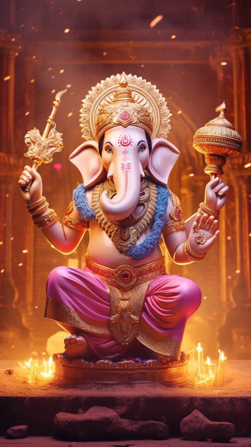 Artistic Ganesha War Portrait