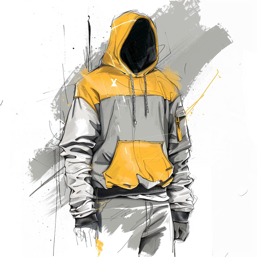 Two-Colored Hoodie Sketch