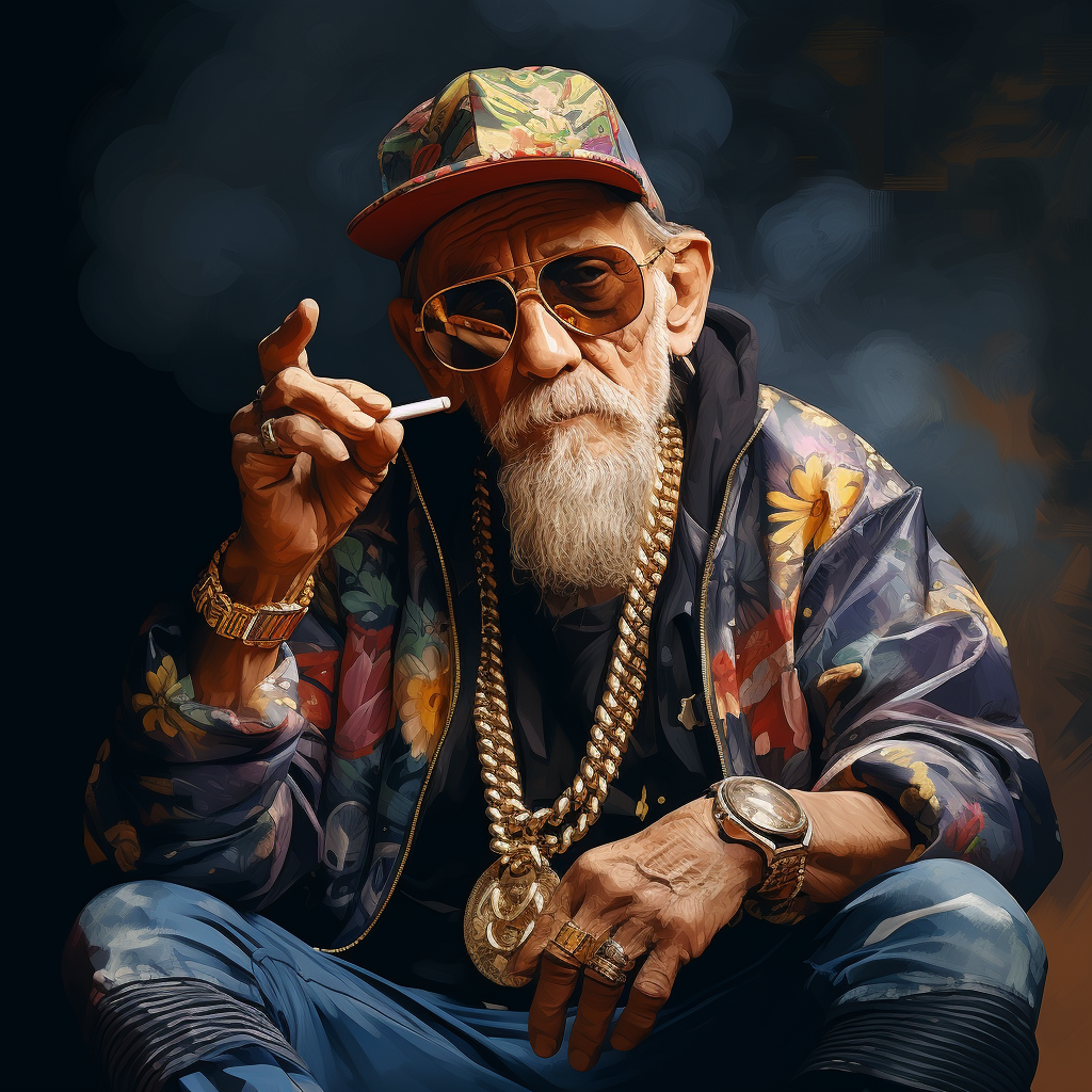 Realistic Gangsta Rapper Grandpa Image