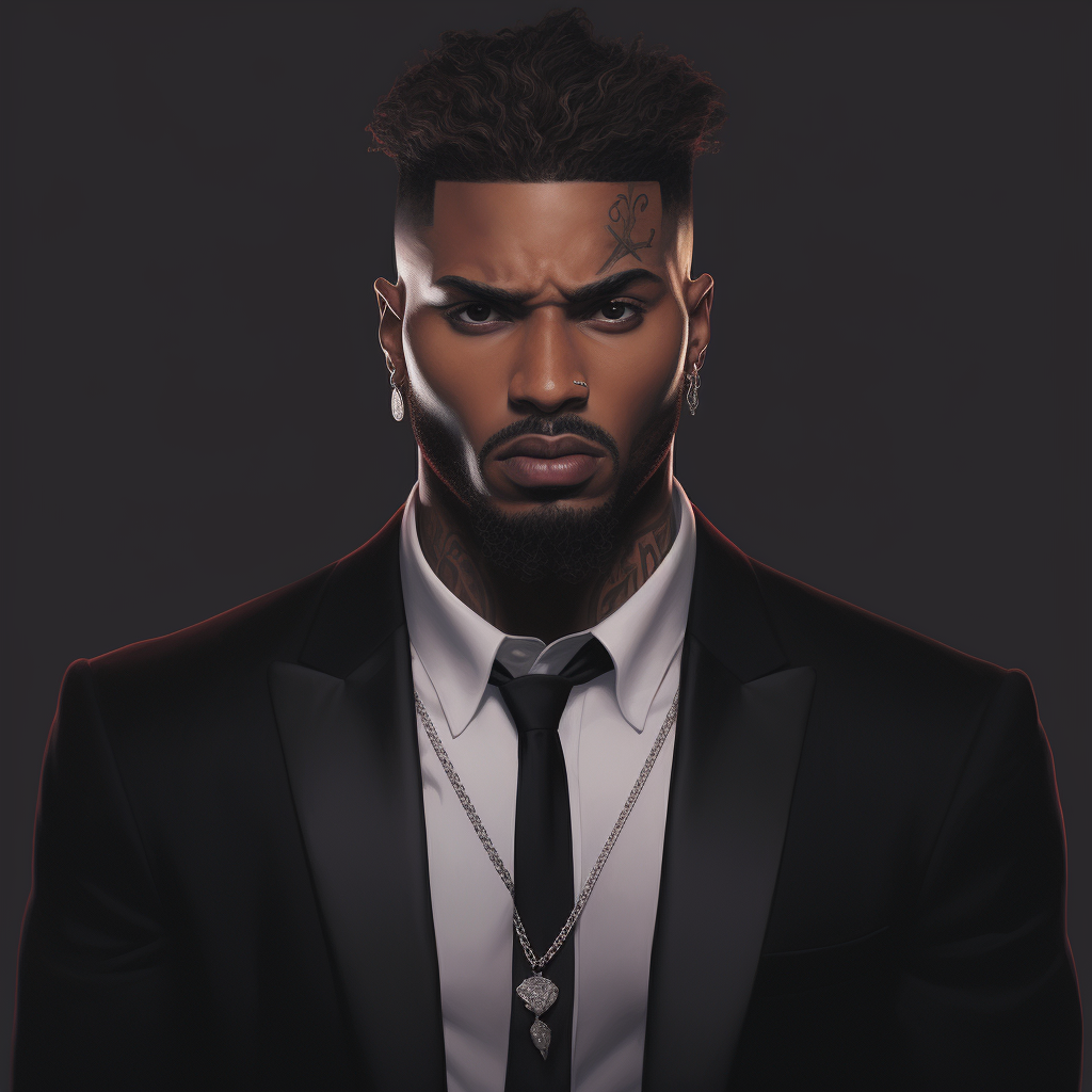 Gangster All Black Male Portrait