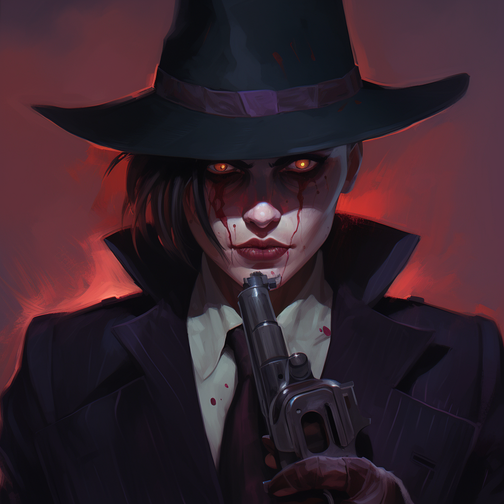 Female gangster portrait image