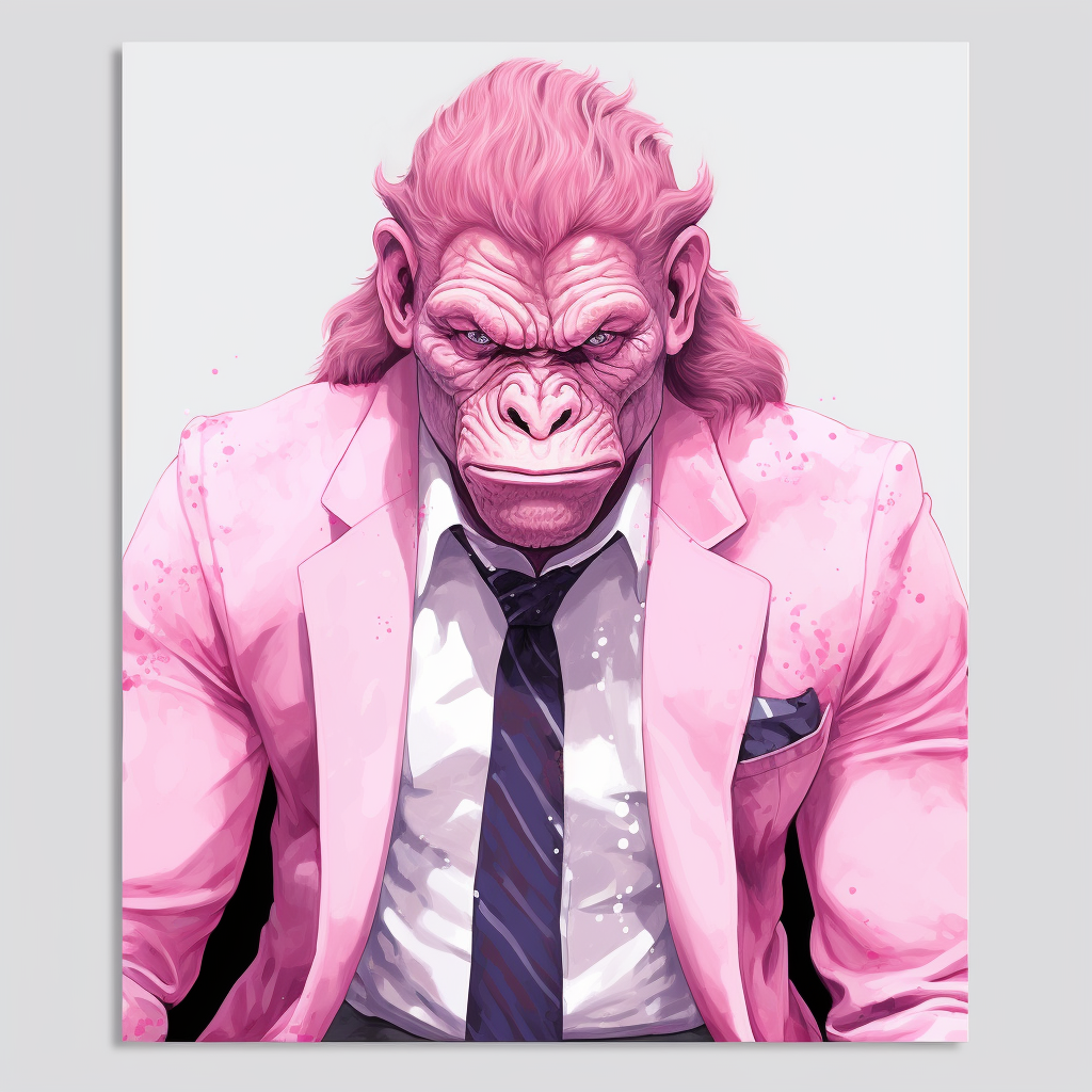 Gangster Bored Ape Portrait Pink