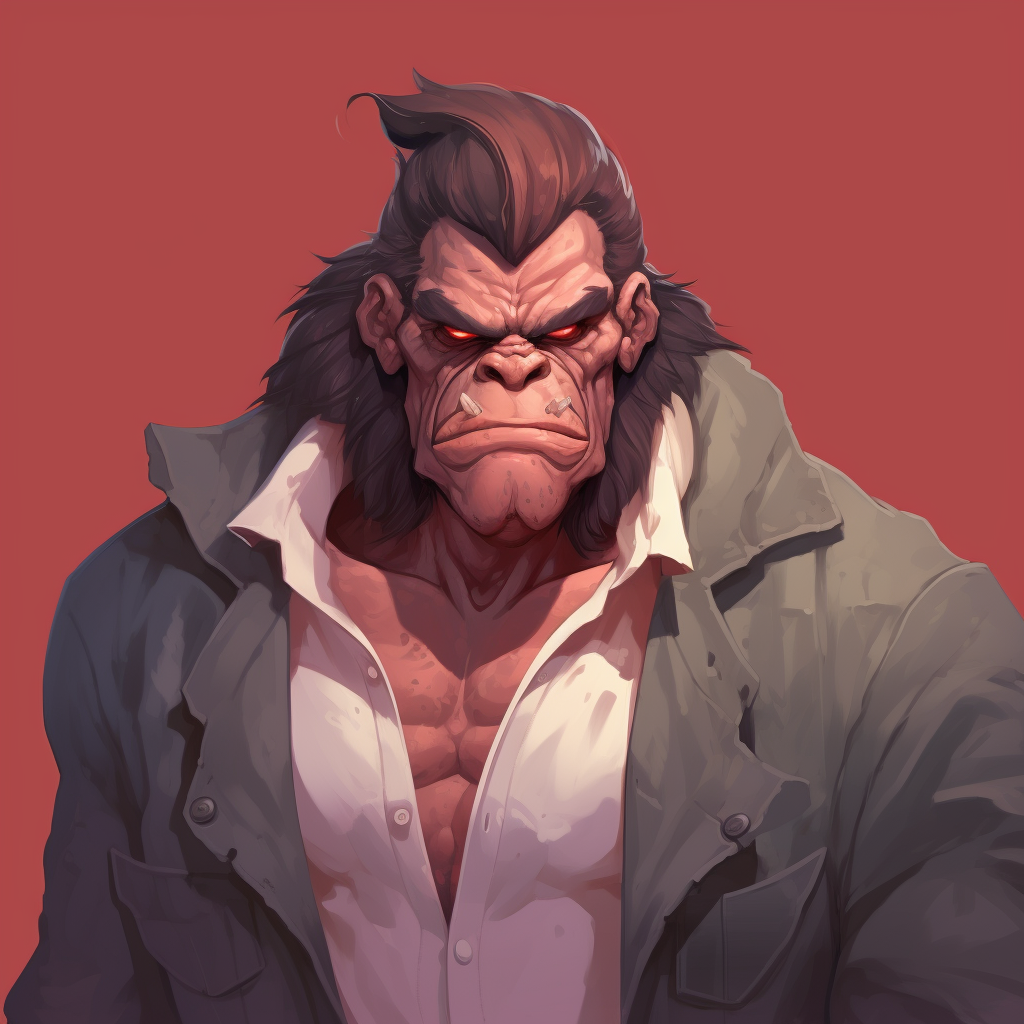 gangster ape portrait male