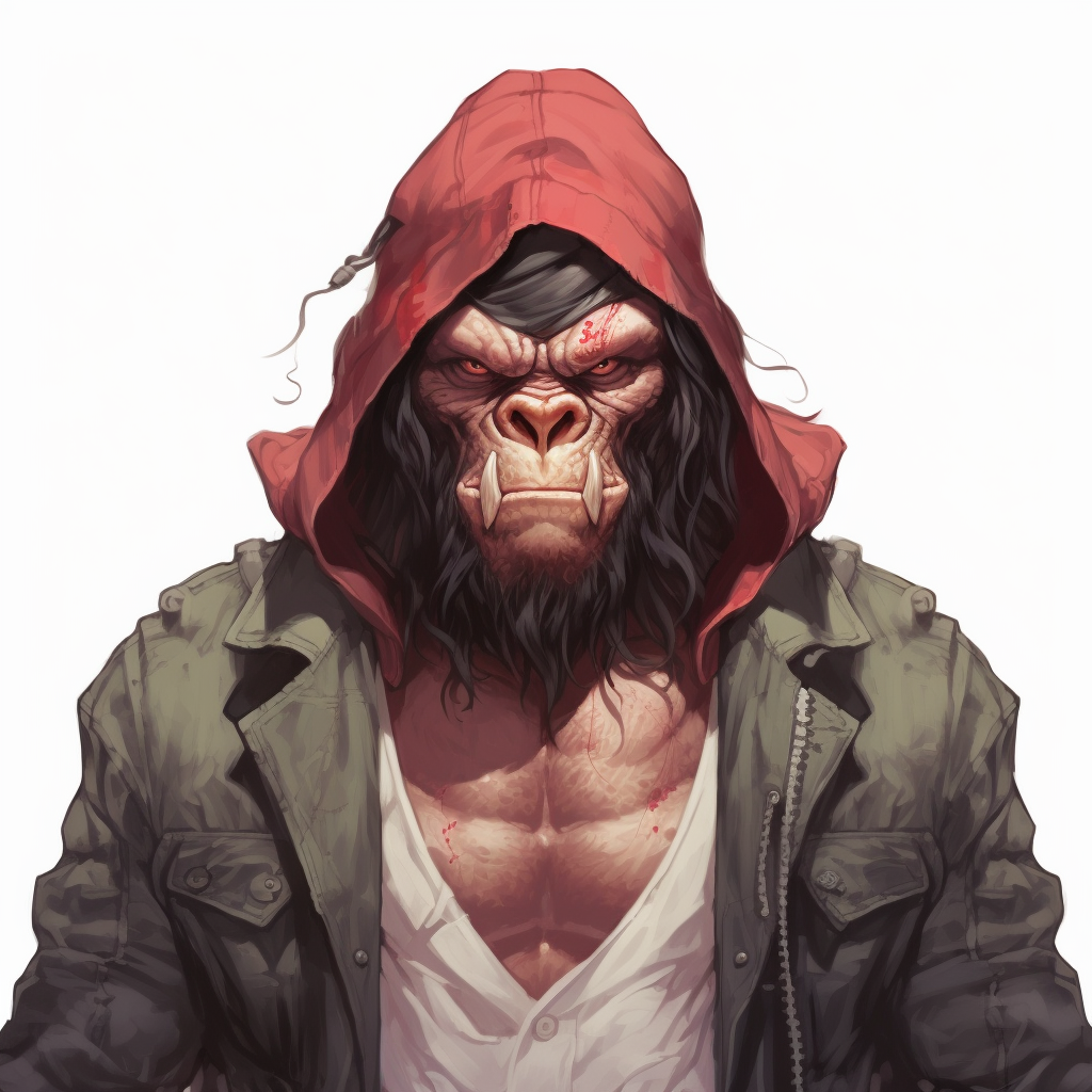 Gangster Ape Ninja Portrait Male