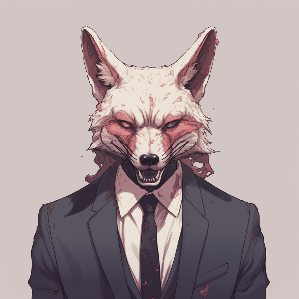 gangster fox mask portrait male