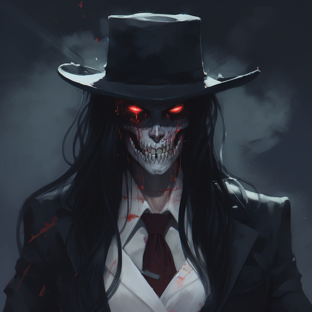 Beautiful female gangster ghost portrait