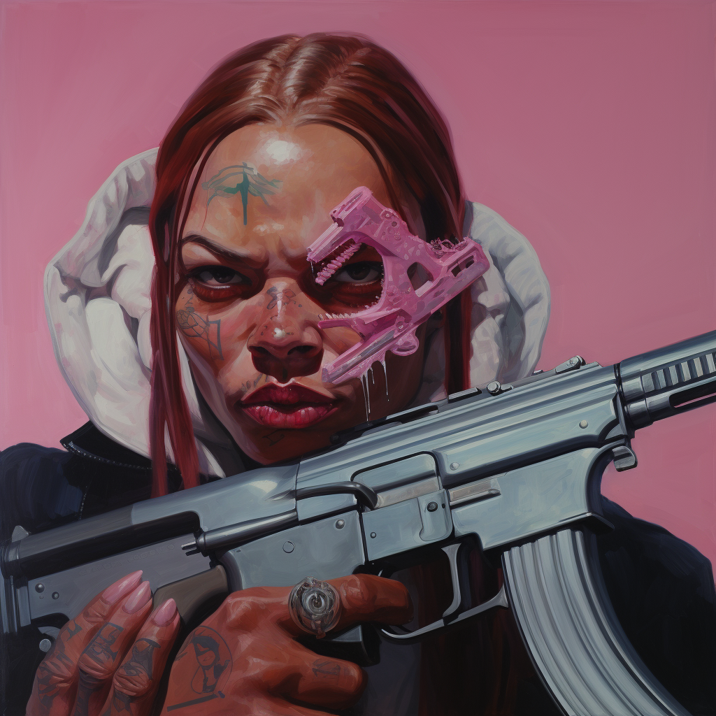 Female gangster mercedez portrait