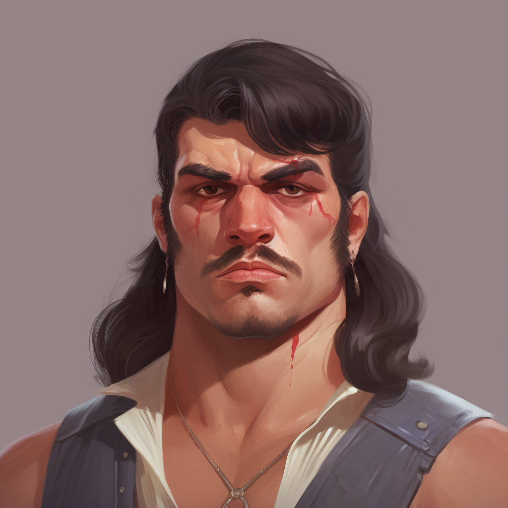 Gangster Mullet Male Portrait Photo