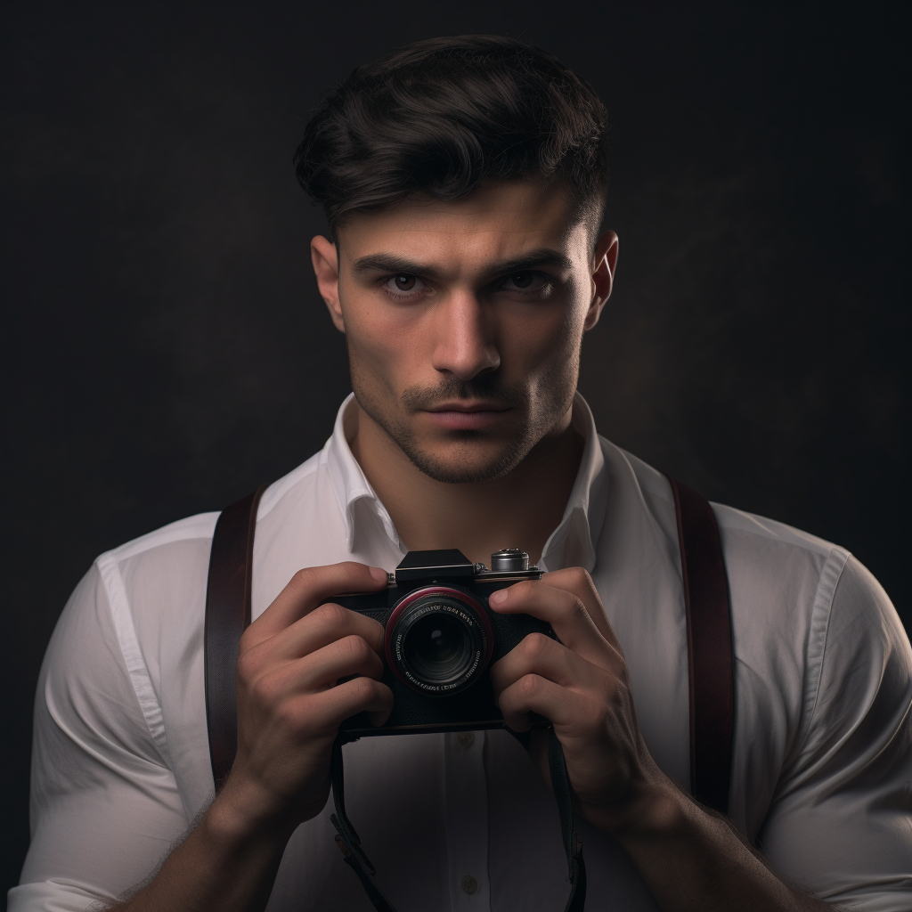 Gangster photographer male portrait