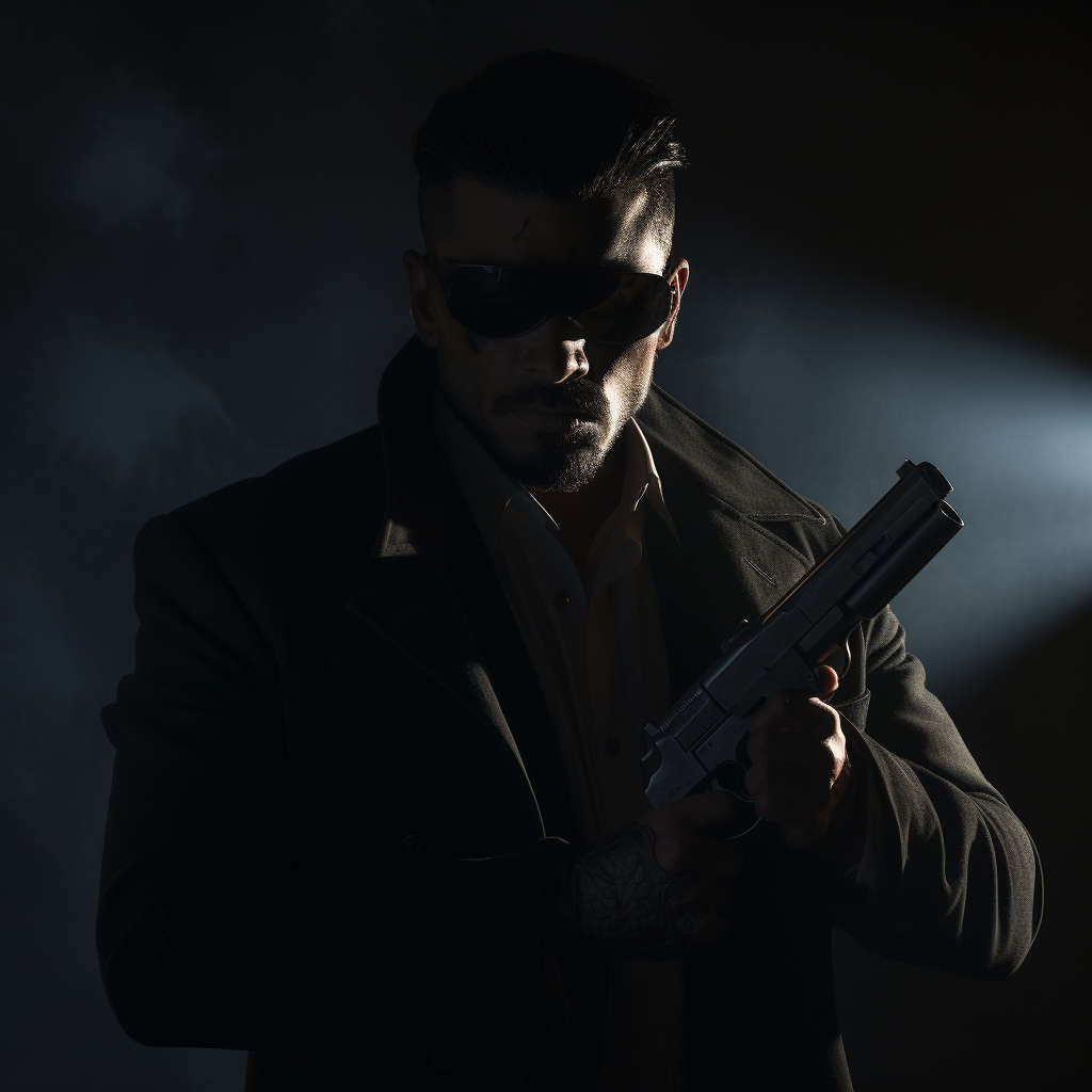 Male gangster shadow portrait