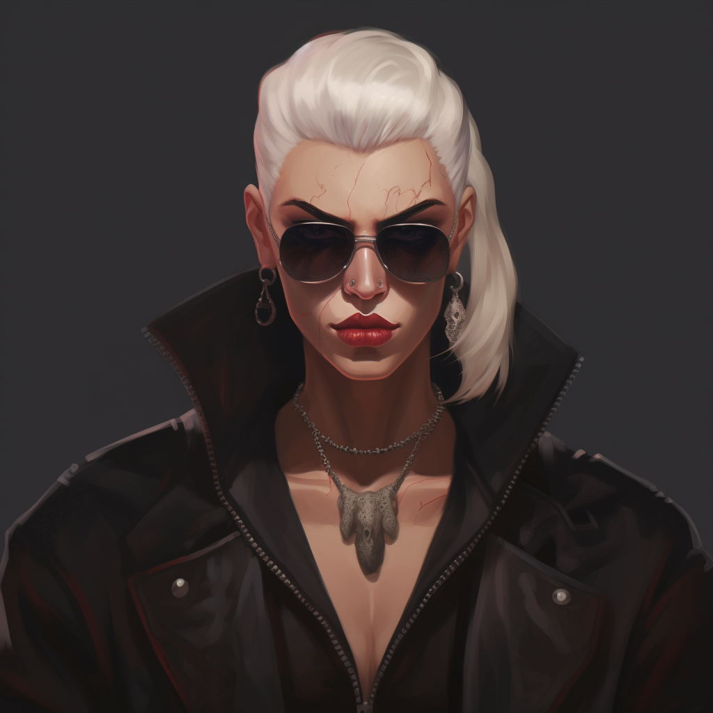 Female gangster portrait image