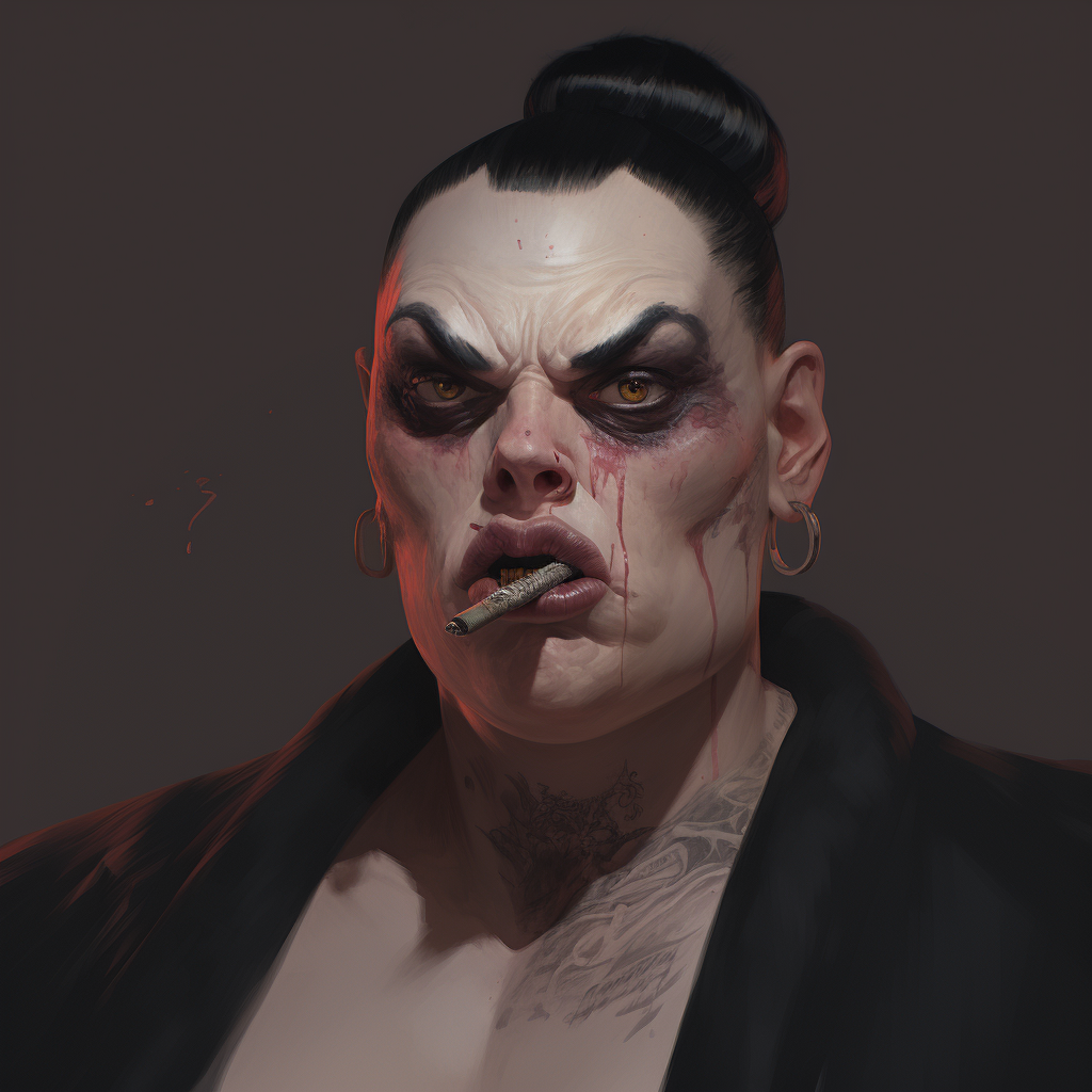 Female gangster portrait