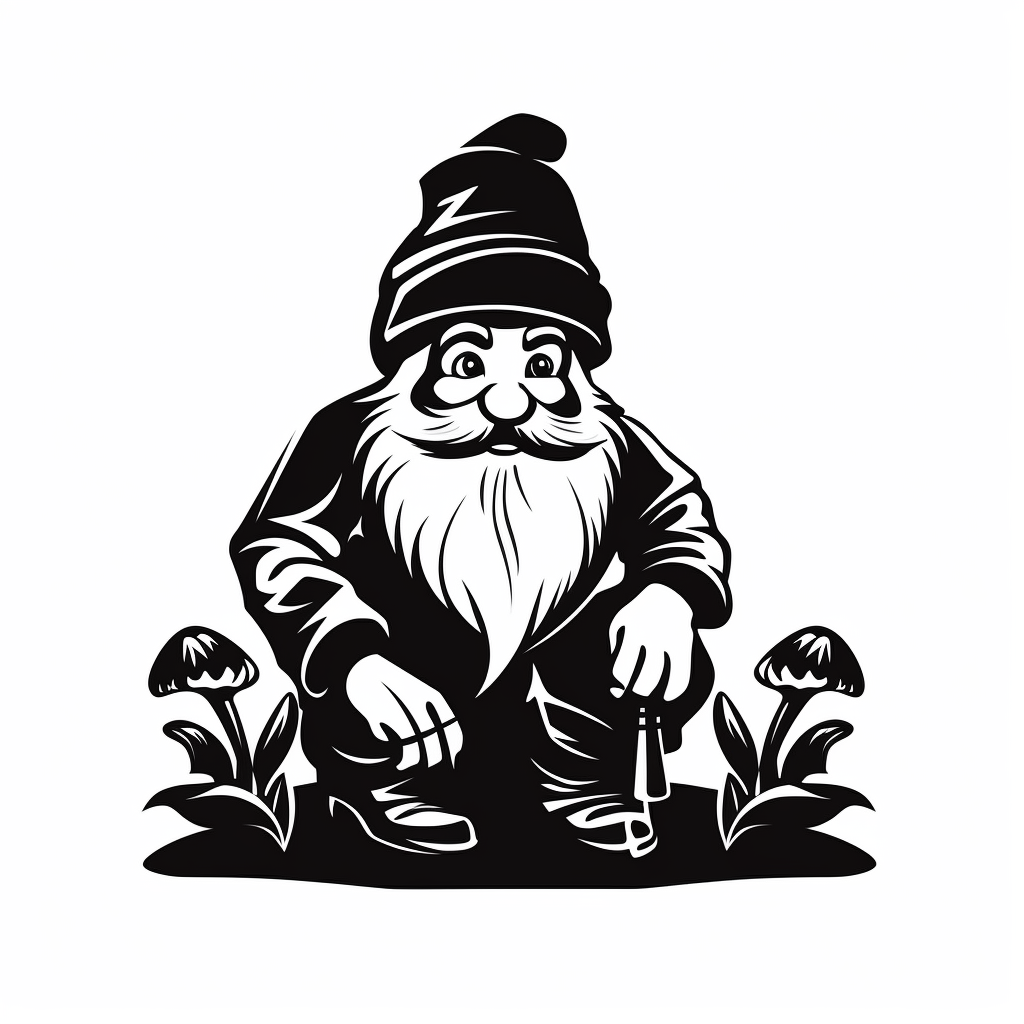 Simple garden gnome cartoon silhouette