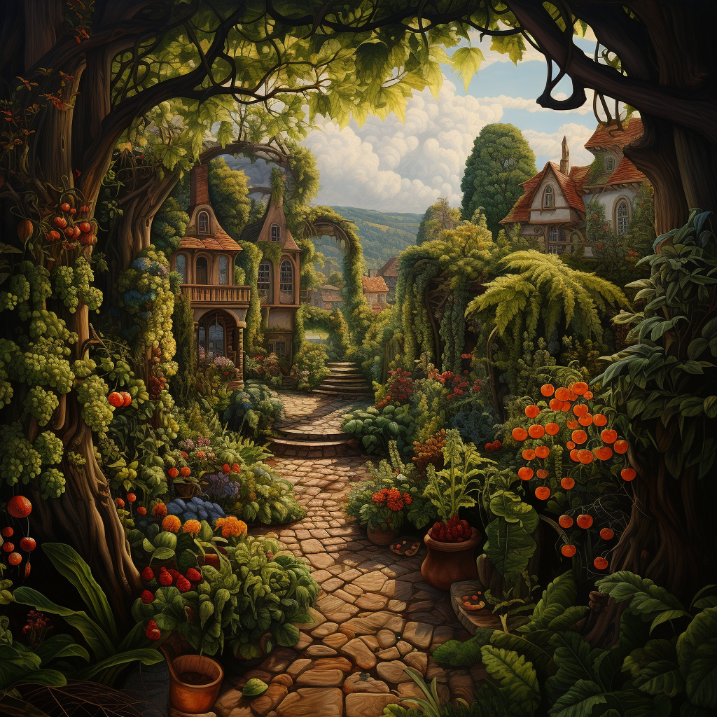 colorful garden painting