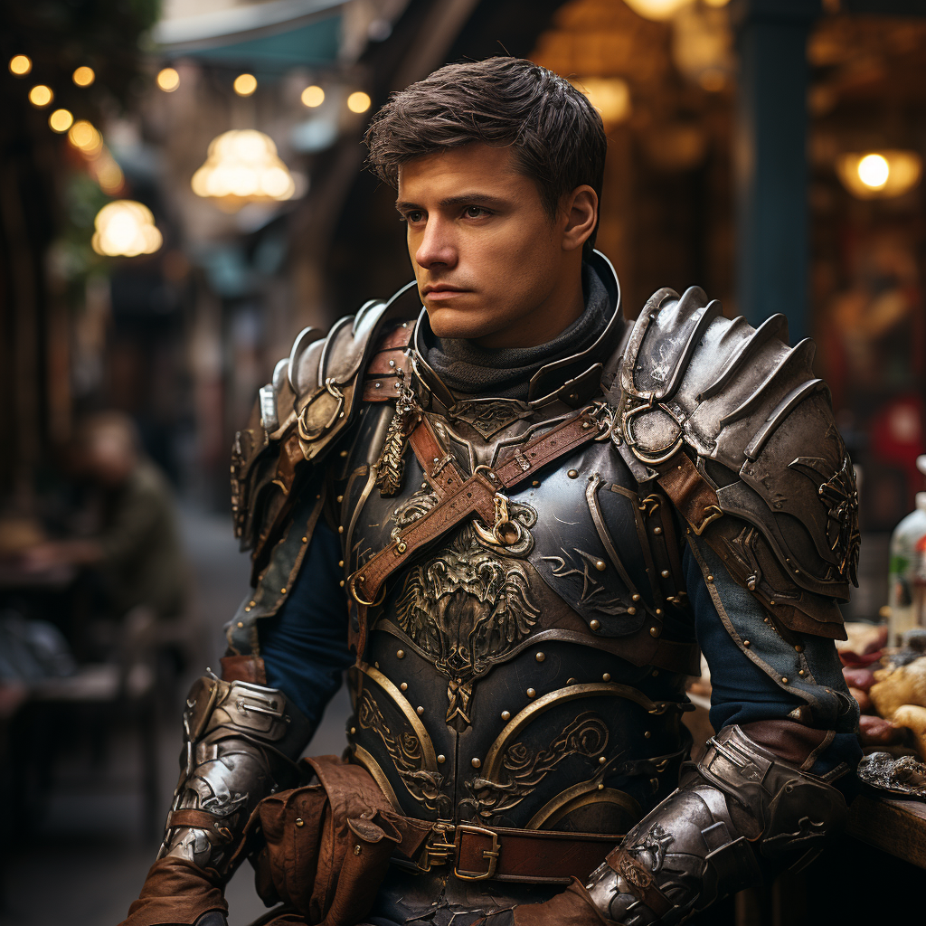 Garen in Paris wearing French armor