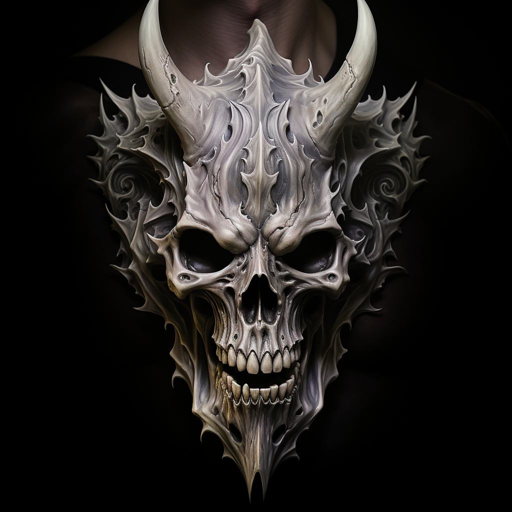 Detailed Gargoyle Skull Tattoo Design