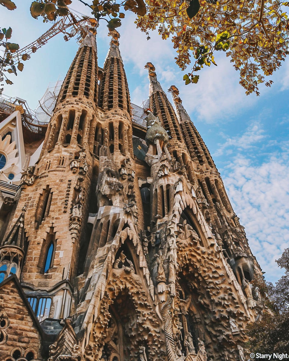 Magnificent Gaudí Architecture with a Celestial Blue Dome