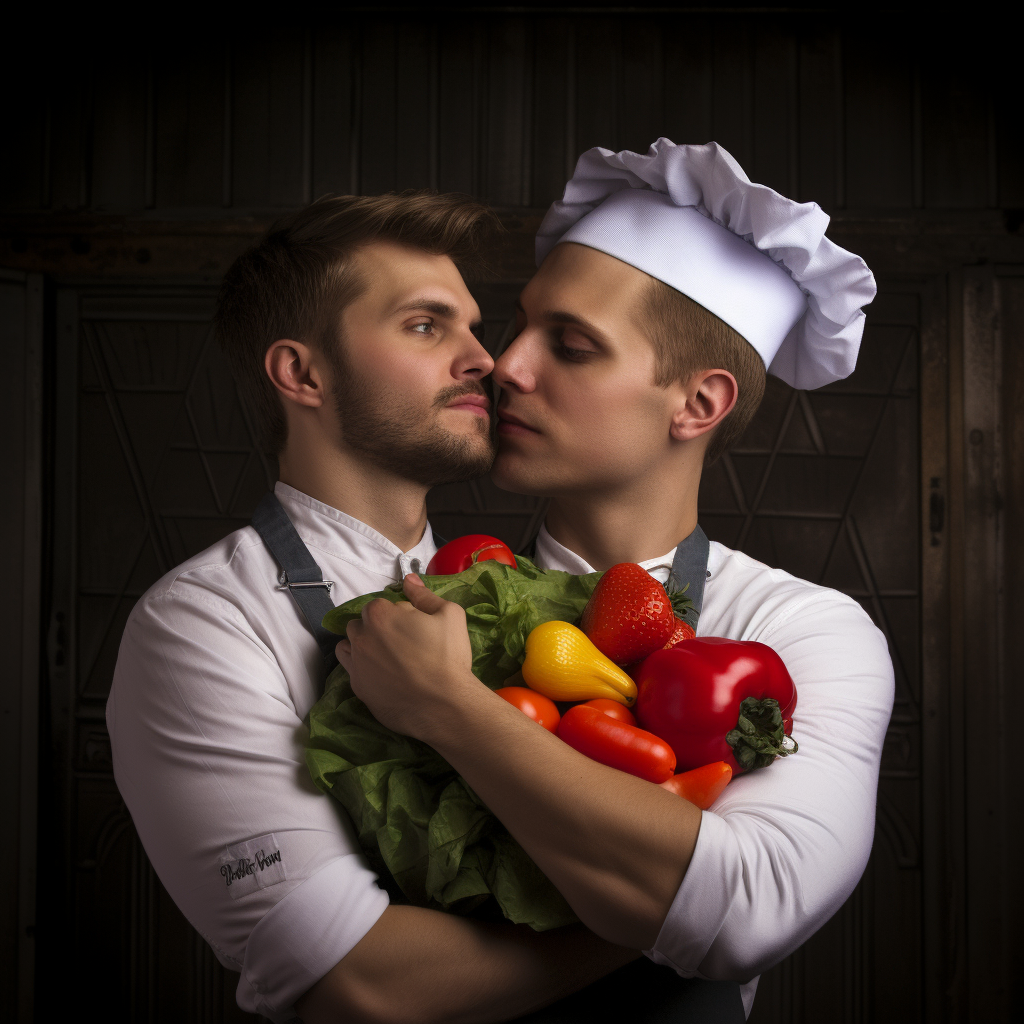 Two passionate gay chefs in love