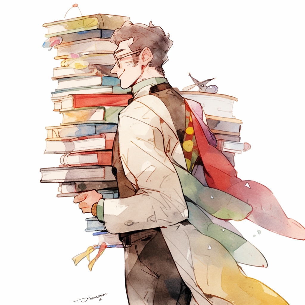 Gay Male College Professor with Books ?️‍?