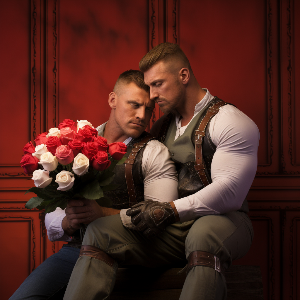 Gay romantic men in love photo