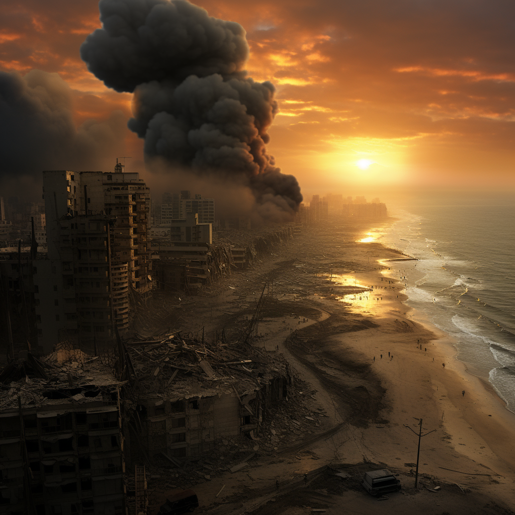 Realistic destruction in Gaza, Israel