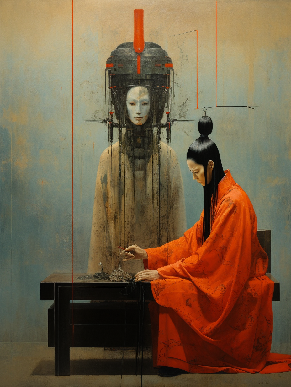 Geisha Android Portrait Painting