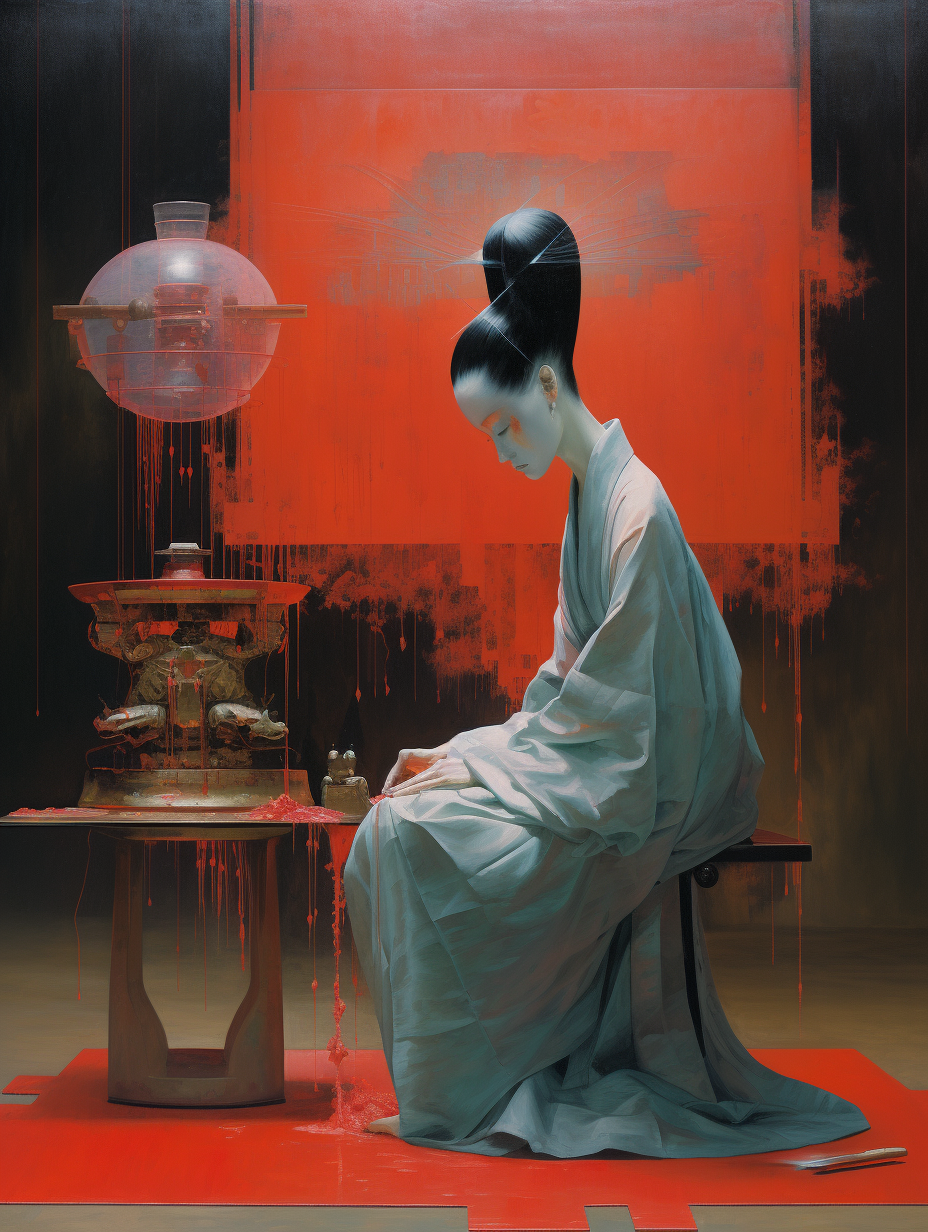 Geisha Android Portrait Artwork