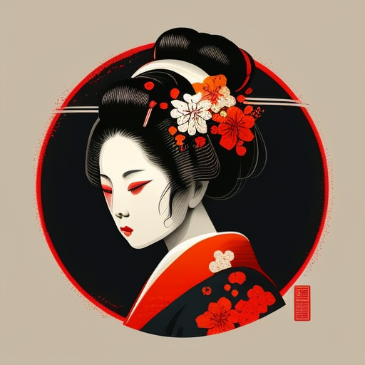 Geisha face collection icon