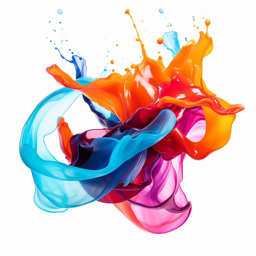 Colorful Gel Liquid Splash on White Background