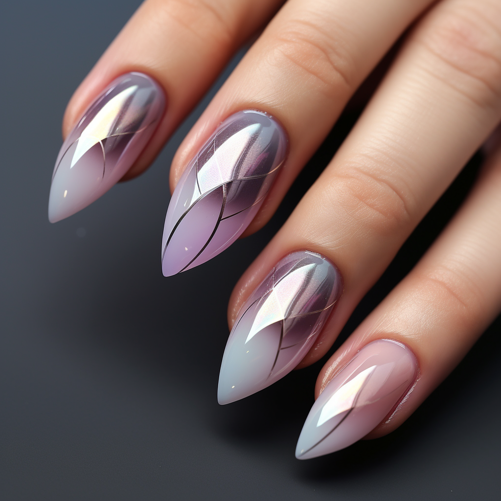 Gel nail with modern almond shape