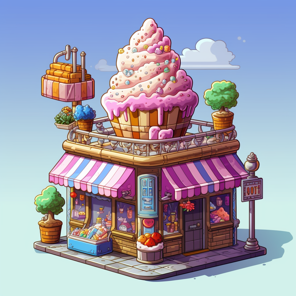 Scrumptious gelato in pixel art style