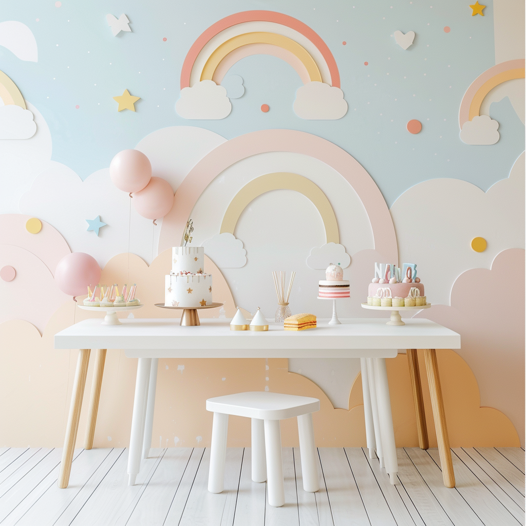 Gender Neutral Birthday Party Wall Mockup