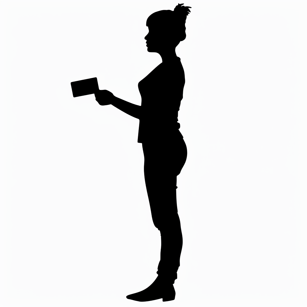 Cartoon silhouette person credit card