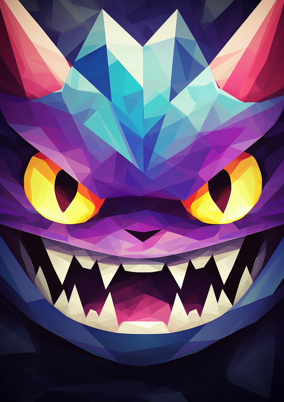 Gengar in Psychotic Cubism Style