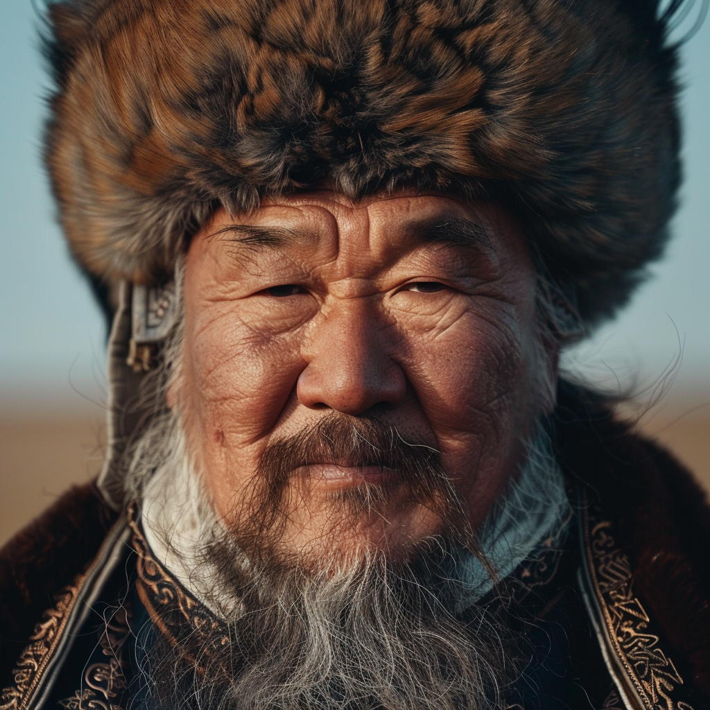 Genghis Khan famous happy portrait