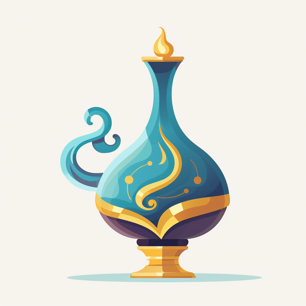 Genie lamp vector flat