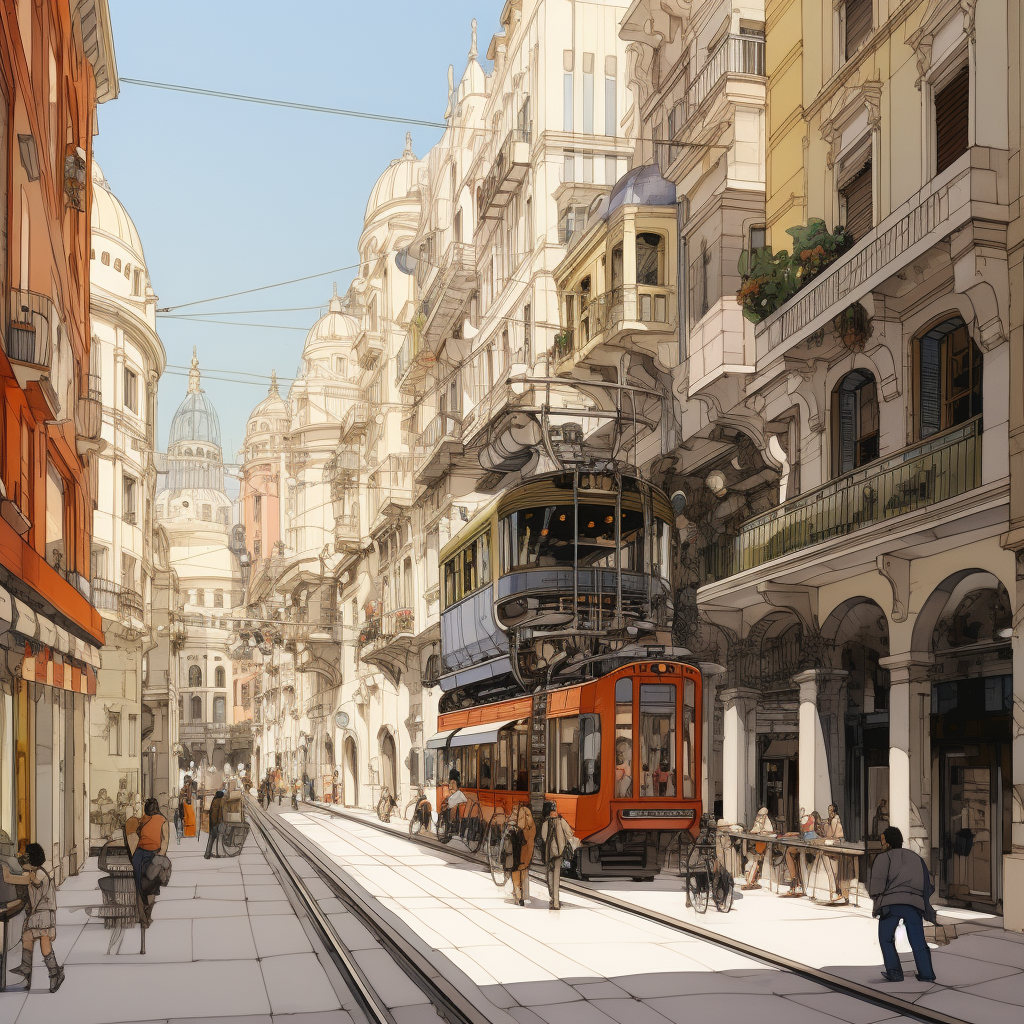 Streets and Traffic in Genova Italy