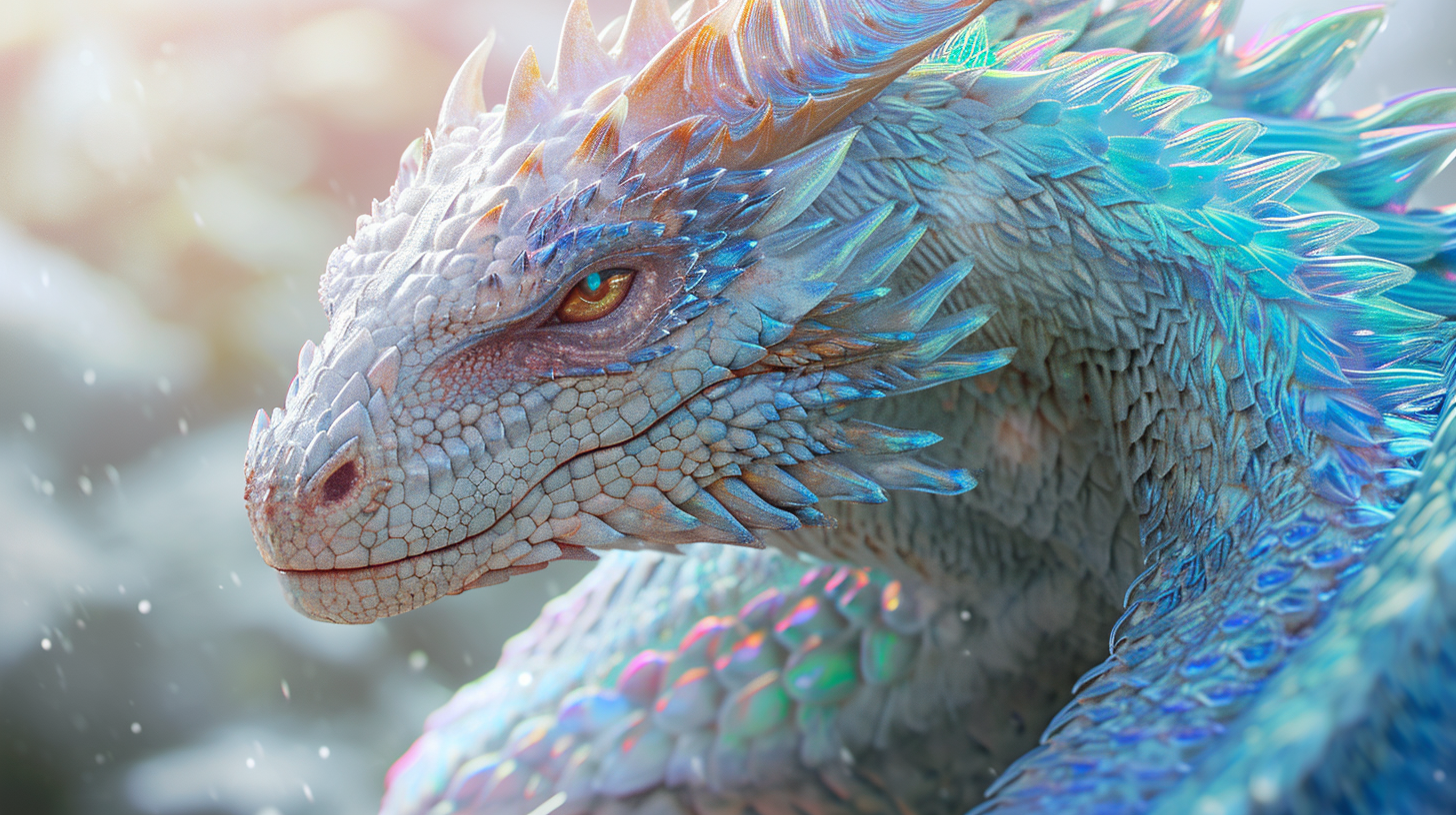 Gentle Dragon with Rainbow Scales