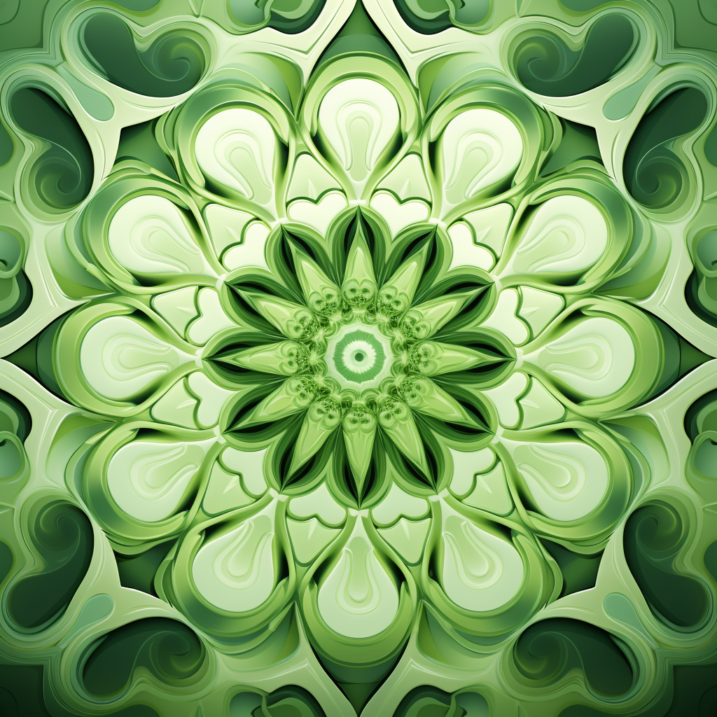 Abstract green cymatic pattern