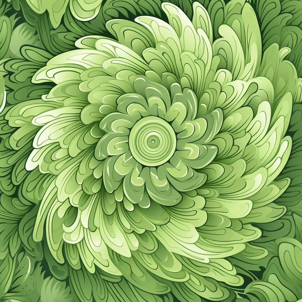 Abstract green cymatic pattern