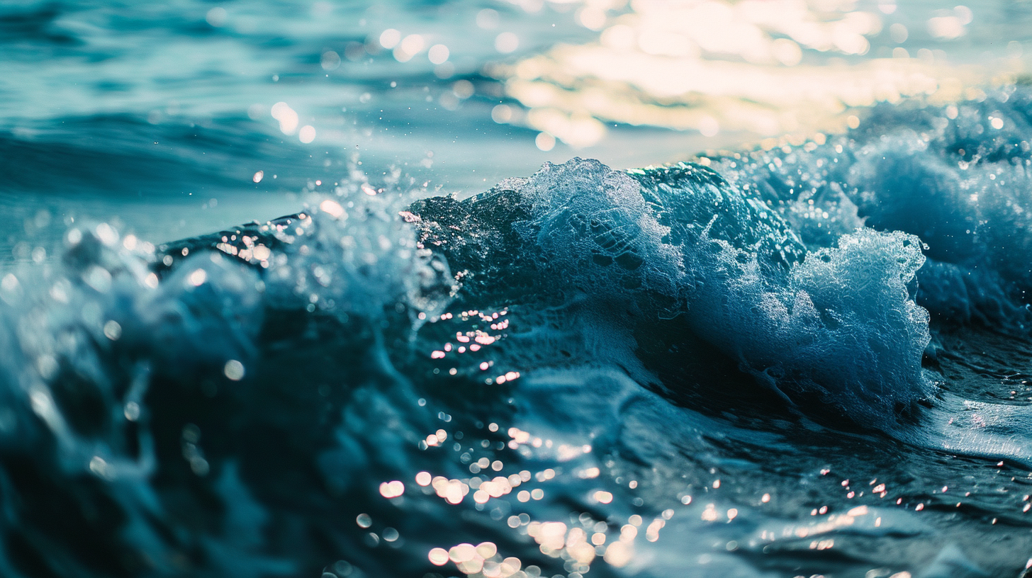 Beautiful ocean waves with sparkling highlights