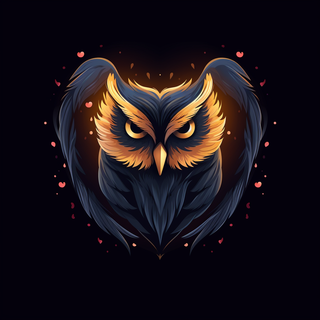 Logo featuring a gentle and wise-looking owl in a heart shape