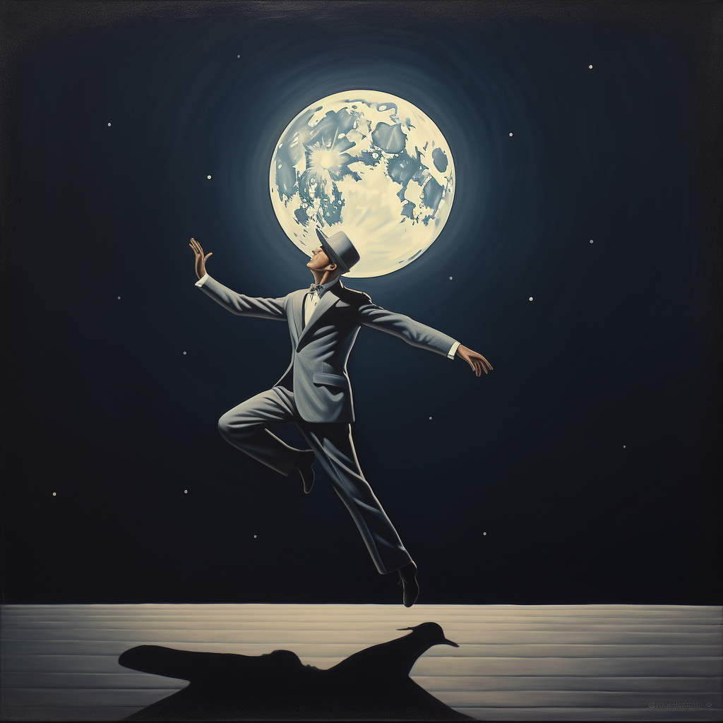 Gentleman dancing in moonlight