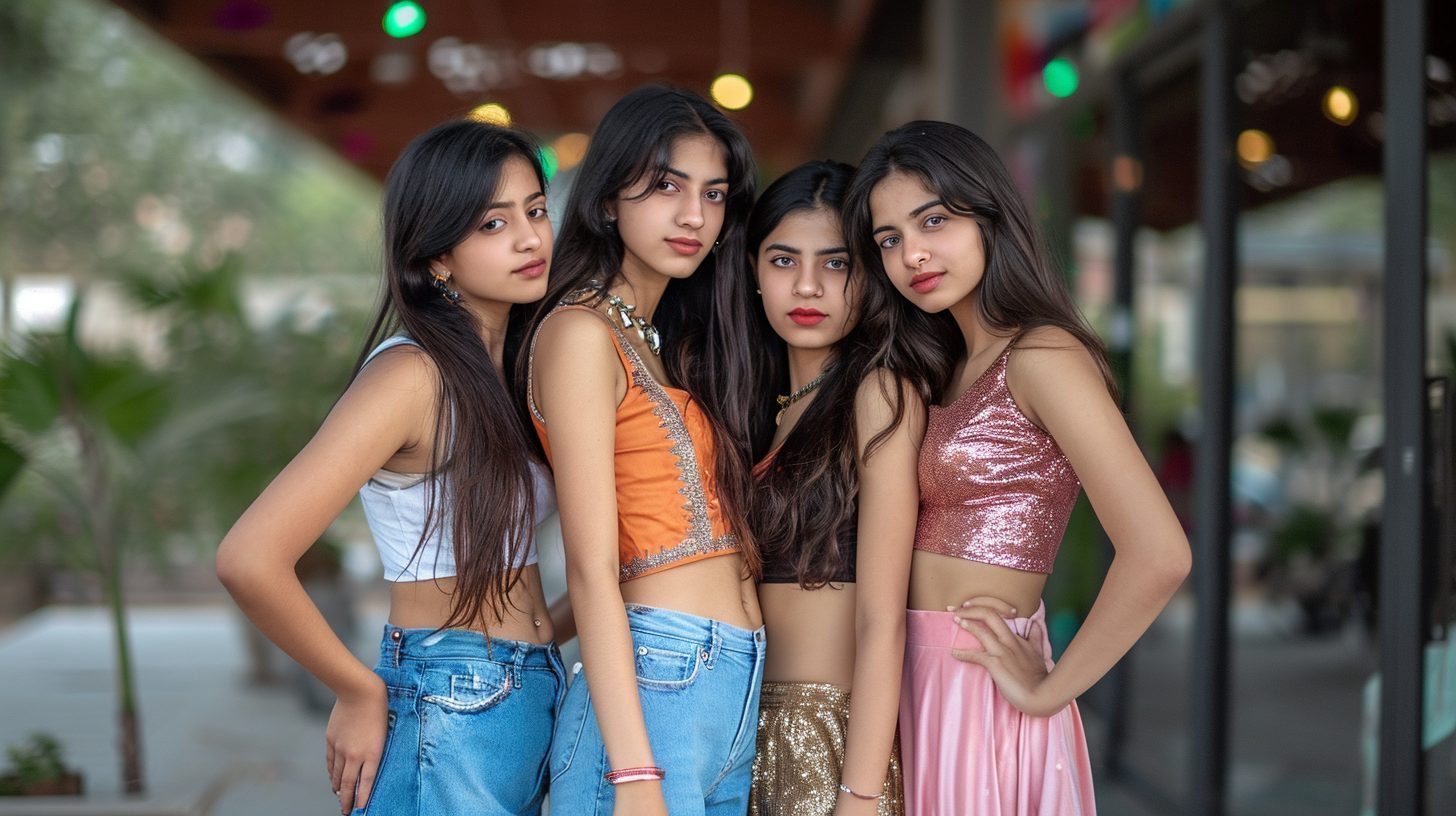 Pretty Gen Z Indian Girls in Western Clubbing Clothes