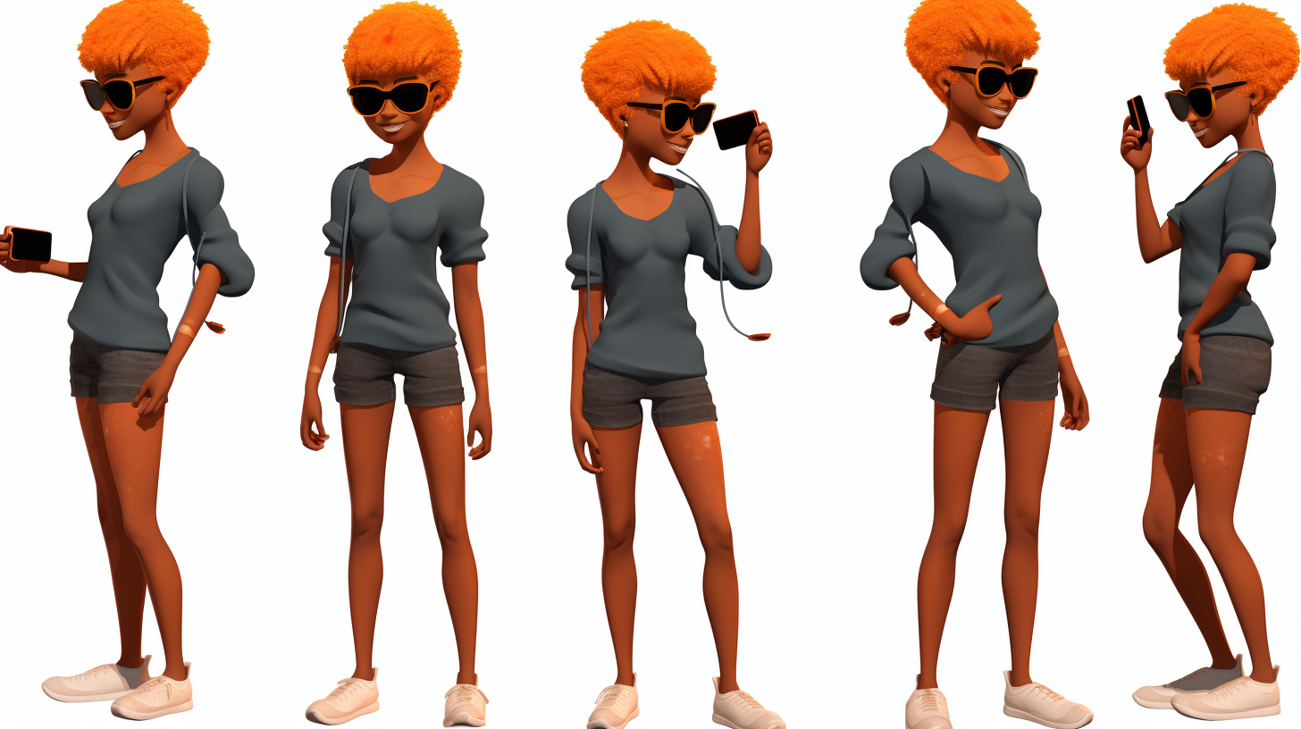 Gen Z Black Woman with Short Orange Hair